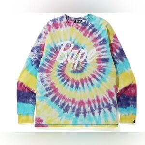 🔥 BAPE Tie Dye L/S Tee XL – Authentic Streetwear, Excellent Condition 🌈